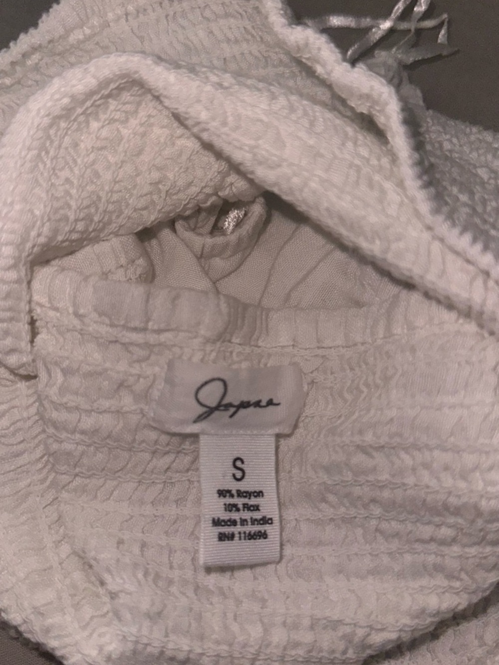 NWT JAPNA Off-Shoulder Smocked Crop Top - Picture 3 of 3